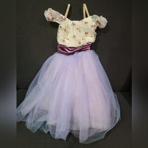Girls Lavender Fairy Costume Dress with Floral Bodice